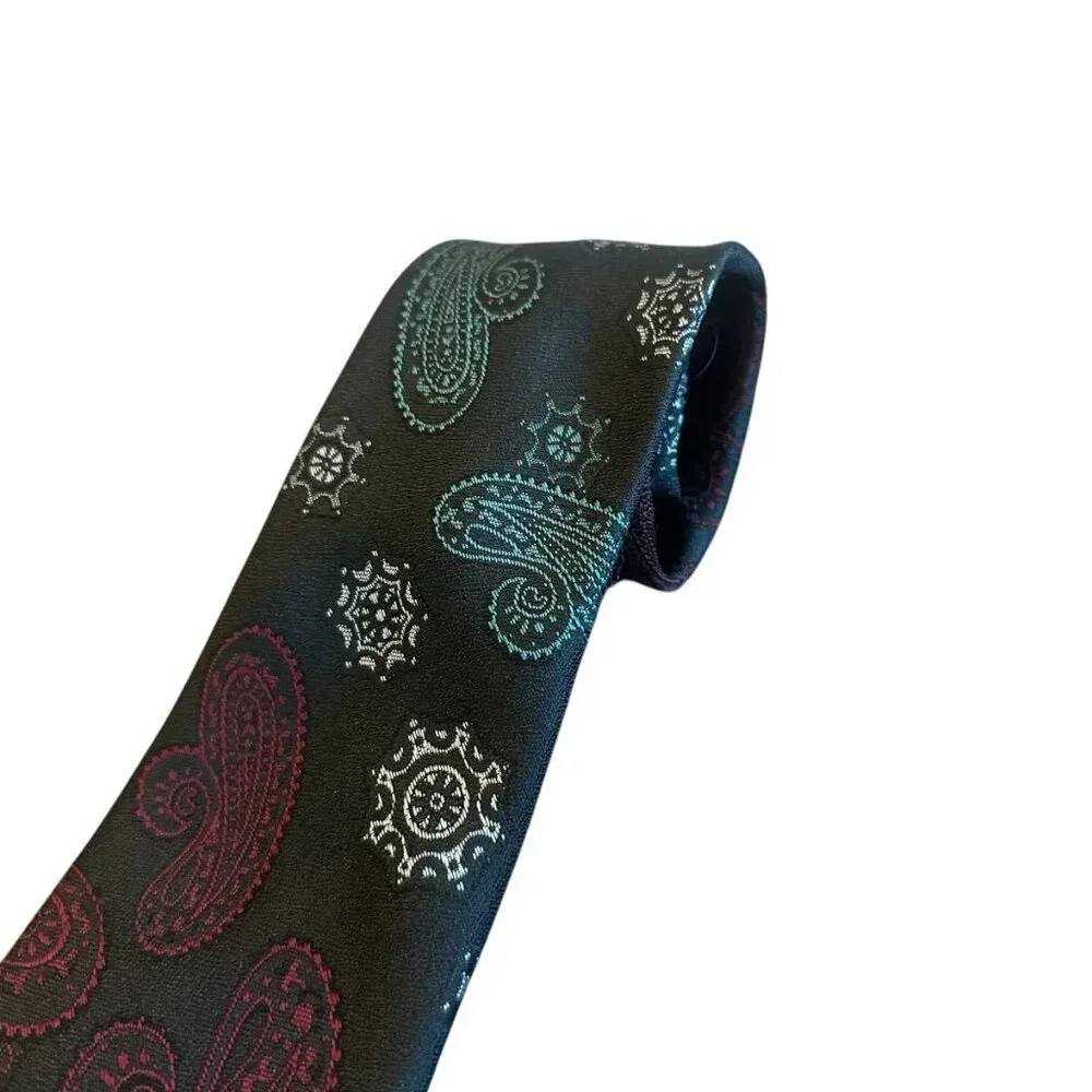 Oscar de la Renta Studio Brown Paisley Print Neck Tie 59